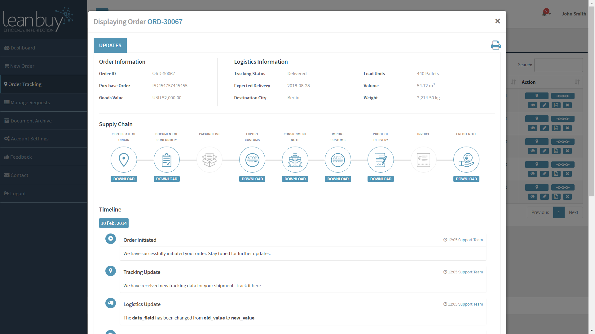 Customer-portal-orders-tracking